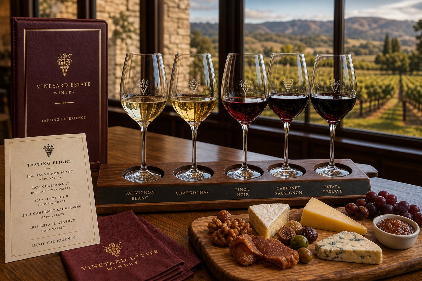 Premium wine tasting flight