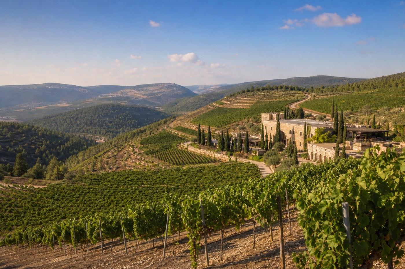 Panoramic vineyard estate